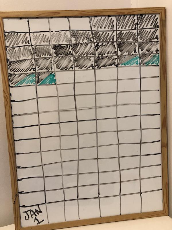 Streaking whiteboard